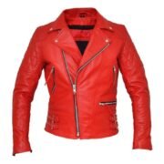 Red Brando Style Leather Jacket