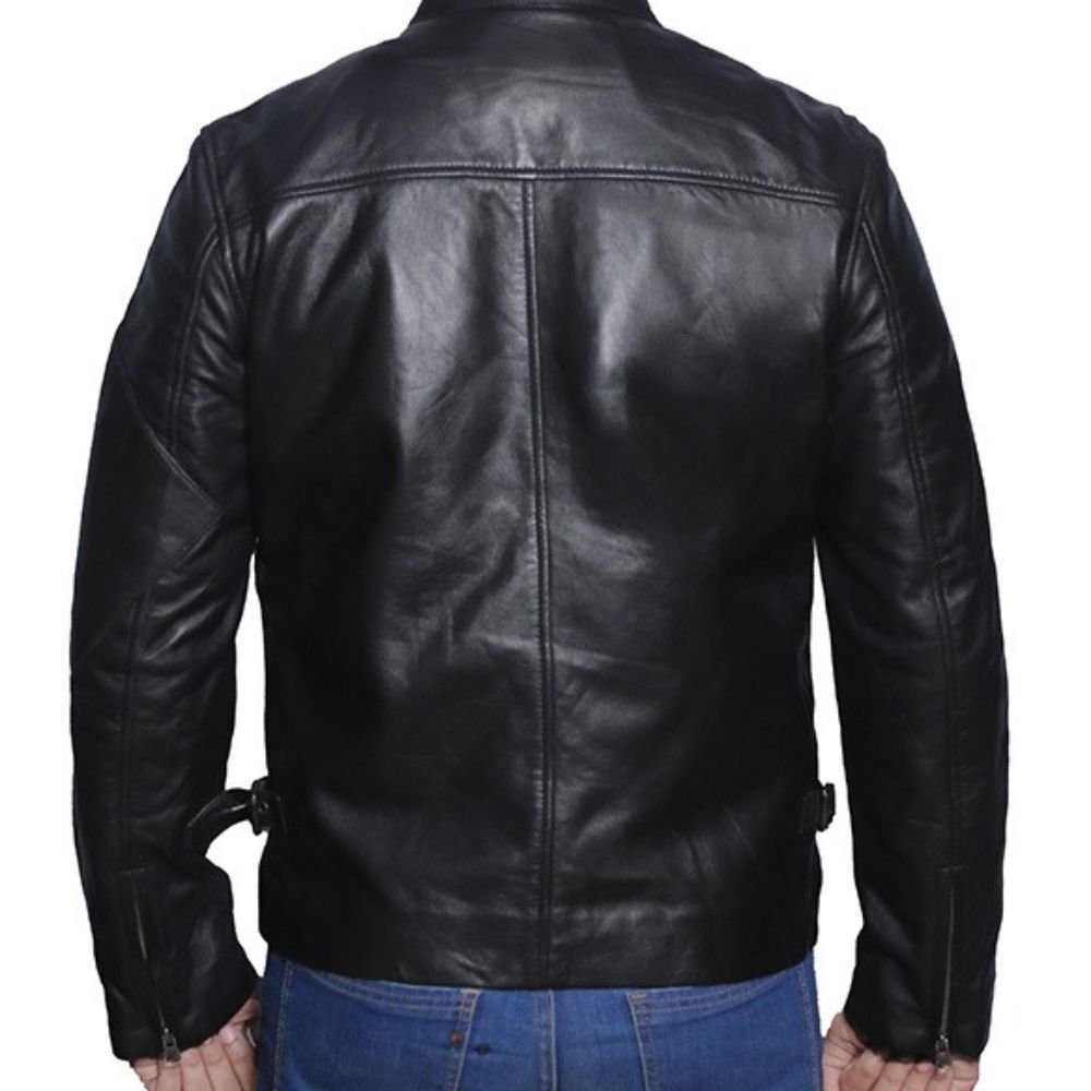 Red Stripe Leather Jacket